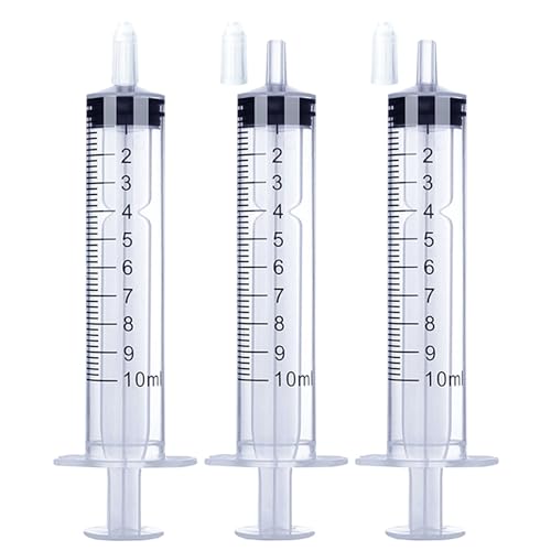 10ml Syringe for Liquid, Oral, Scientific Labs, Measurement, Dispensing, with Cap- 3 Pack - style: 10 ml