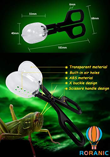 Reptile Feeding Tongs,Bug Tweezers for Kids Adults,Plastic Anti-static Curved Tweezers Feeding Tool,Cleaning Supplies & Tweezers for Cricket Clamp Bug Scooper Snake Lizard Gecko Bearded Dragon (Black) - color: Black