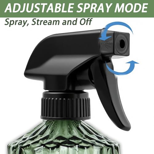Plant Mister Spray Bottle, 15oz, Green, Adjustable Nozzle,2PCS | Pressure Watering Can, Plant Mister Fine Mist for Indoor Flowers, Outdoor Gardening, Cleaning, Pets Care, Hair - color: Green
