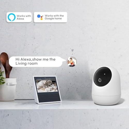 Rraycom 2Pack Indoor Security Camera 5G/2.4 GHz Wi-Fi, Baby & Pet Monitor | 360° PTZ, Motion Detection & Tracking,Human/Motion/Sound Detection,2-Way Talk, Night Vision, Works/Alexa,SD/Cloud - size: 2Pack
