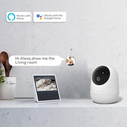 Rraycom 2Pack Indoor Security Camera 5G/2.4 GHz Wi-Fi, Baby & Pet Monitor | 360° PTZ, Motion Detection & Tracking,Human/Motion/Sound Detection,2-Way Talk, Night Vision, Works/Alexa,SD/Cloud - size: 2Pack