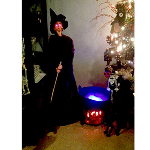 Halloween Party Mist Maker,Ultrasonic Water Pond Fountain Fogger 9 LED Red Yellow and Blue Light Flashes Aluminum Atomizer Air Humidifier for and Rockery Fish Tank Vase Birdbath Deco