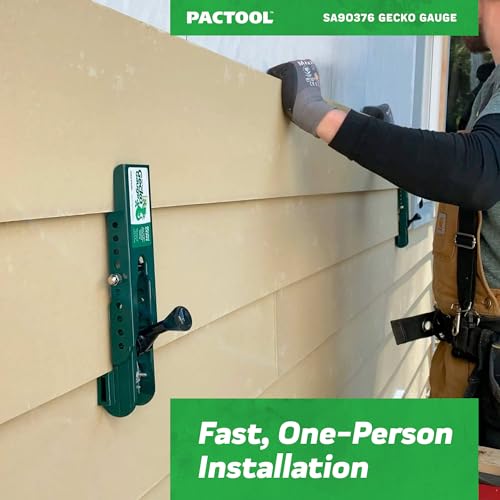 PacTool Gecko Gauge for Engineered Wood Siding - 7/16" Thick, 2-Pack Clamps | For 7/16" thick engineered wood siding. Includes 2 gecko clamps. Compatible with LP SmartSide engineered wood systems. - size: 7/16” Thickness for LP Siding, style: STANDARD