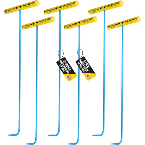 T&T Tools 36-Inch Handy Hook Lifting Tool - 3/8" Single Hook End - 6 Pack | Solid Steel Construction, Heavy Duty Lifting, Septic Tank Riser, Grates, Storm Drains, Pallet Pulling, Bright Blue Finish - size: 6 Pack - 36 Inch Handy Hook - Single Hook End