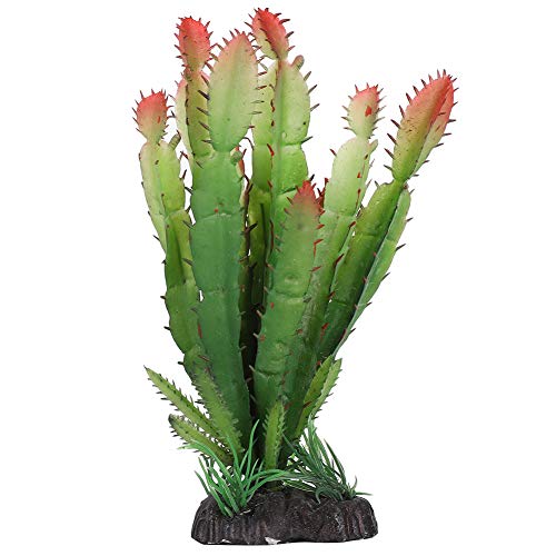 GLOGLOW Terrarium Plant, 5x5.5x15cm | Plastic Artificial Plant for Vivarium, 83g Weight, 5x5.5x15cm, For Tortoises Lizards and Desert Reptile Habitats