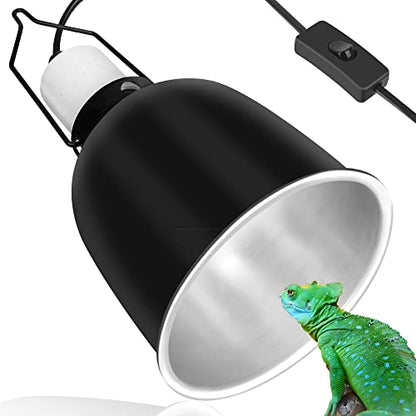 Reptile Reflector Dome Lamp Fixture, 5.5 inch Deep Polished Aluminum UVB Light Fixture for Reptile Glass Terrariums fit UVB UVA Bulb, Basking Heat Bulb, Ceramic Heat Emitter - size: 5.5 inch