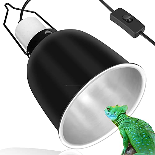 Reptile Reflector Dome Lamp Fixture, 5.5 inch Deep Polished Aluminum UVB Light Fixture for Reptile Glass Terrariums fit UVB UVA Bulb, Basking Heat Bulb, Ceramic Heat Emitter - size: 5.5 inch