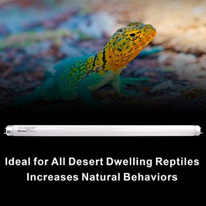 Aiicioo T8 UVB Reptile Light - 10.0 15W Reptile Fluorescent Light Bearded Dragon Desert UVB Bulb 18 inch 15 watt for Chameleon Tortoise Reptile and Amphibian - style: T8 Tube-15W 10.0