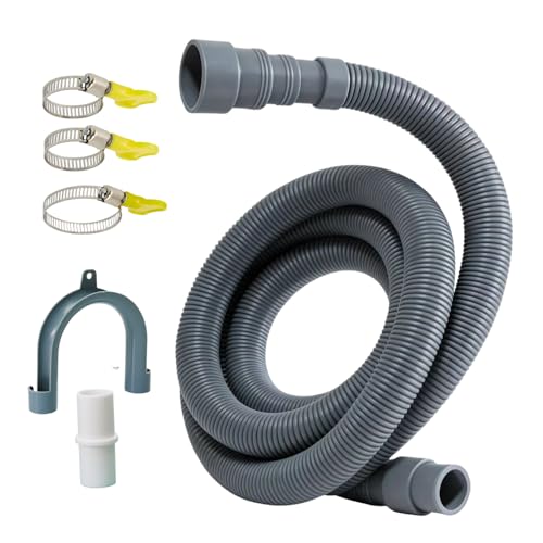 6.5FT Portable Washing Machine Drain Hose Extension,Extra Long Washer Drain Hose Kit with 1 Adapter, 4 Clamps and 1 U-Bend Holder - size: 6.5ft