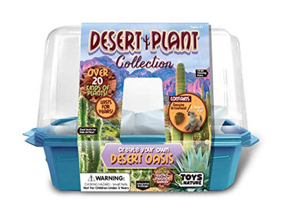 Toys By Nature Miniature Worlds Desert Oasis Succulent Terrarium Starter Kit - Complete Supplies for Fast Growth Rate! Fun & Easy Setup for Indoor Miniature Garden (Desert Plant Collection) - style: Desert Plant Collection