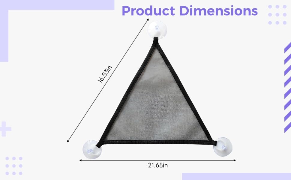 2 Pcs Reptile Hammock Black, Polyester Mesh Resting Spot, Hanging Lizard Lounger Bed with Suction-Cup Mount, 16.5 x 21.7 x 16.5 in / 42 x 55 x 42 cm, for Bearded Dragons and Leopard Geckos