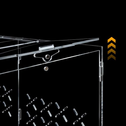 Reptile PC Terrarium, Double Room Tarantula Enclosure,Spider Tank Starter Kit,Leopard Gecko Container,Hermit Crab Habitat,Lizard housing,Jumping Spider Cage,Small Bearded Dragon Vivarium