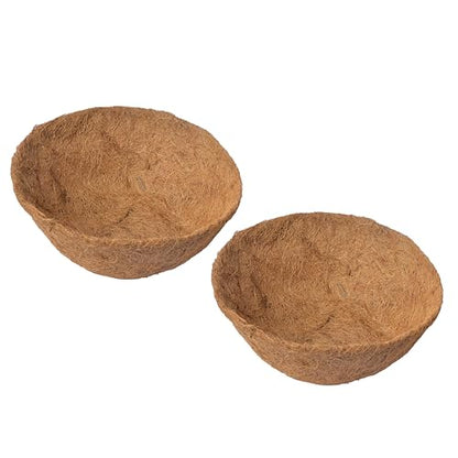 2 PCS 12 Inch Round Coco Liners Hanging Basket 100% Natural Replacement Coconut Fiber Liner for Garden Flower Pot Vegetables Herbs - size: 12 Inch Round