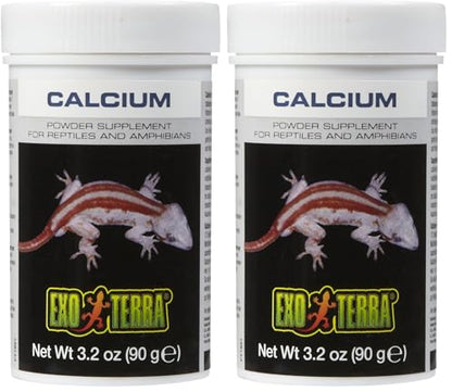 Exo Terra Calcium Powder Supplement for Reptiles and Amphibians, 3.2 Oz., PT 1851 (Pack of 2) - size: 3.2 oz. (Pack of 2)