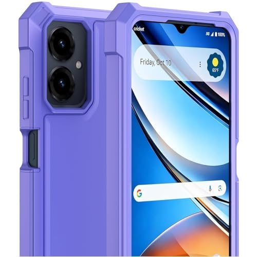 for Cricket Icon 2026 U656AC Slim Tough Hybrid Cover Phone Case + Extreme Band (Purple) - color: Purple