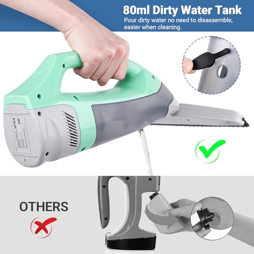Kiato Window Vacuum Squeegee Cordless, Electric Window Vac, Rechargeable Window Cleaner with Spray Bottle, for Cleaning Windows, Mirrors, Glass, 2200mA, WC10