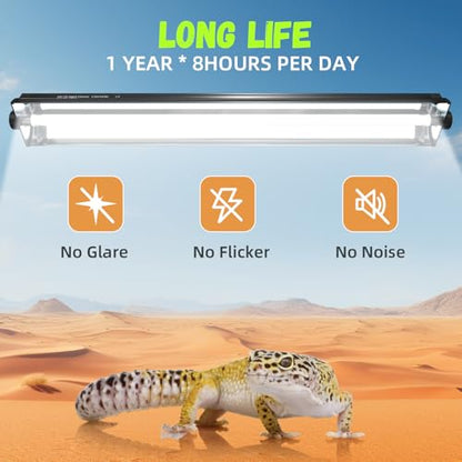 GlowUp 24W 10.0 T5 UVB Reptile Light Fixture Combo Kit 22inch Reptile Lamp Terrarium Hood 10.0 UVB Light for Bearded Dragon Reptiles Tropical Desert-Dwelling Lizards and Tortoises