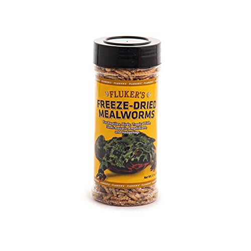 Fluker's Freeze Dried Insects, Nutrient, Packed Mealworms, Ideal for Lizards, Reptiles, Birds, Fish, Hedgehogs, 1.7 oz