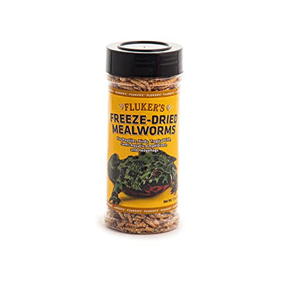 Fluker's Freeze Dried Insects, Nutrient, Packed Mealworms, Ideal for Lizards, Reptiles, Birds, Fish, Hedgehogs, 1.7 oz