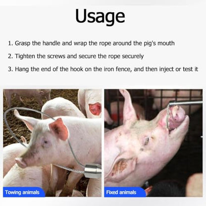 Pig Catcher Pole,Dog Catcher Pole,Animal Control Pole,Stainless Steel Pig Contro Holder,Dog Catch Rod Noose Holder Tool,for Dog Pig Swine Animals Livestock - color: Green Sliver