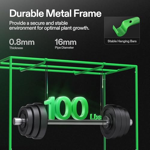 VIVOSUN 5x3 Grow Tent 60"x32"x80"High Reflective Mylar Tent Indoor Grow | Heavy-duty Zippers, Sturdy Metal Frame, Wide Clear Window, Removable Floor Tray, 100% Reflective Mylar Interior - size: 60"x32"x80"