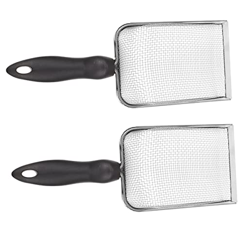 2Pcs Stainless Steel Reptile Litter Scoop Set Non-Stick Shovel for Cleaning Tortoise Gecko Snake and Lizard Waste Sturdy PET Poop Cleaning Tool