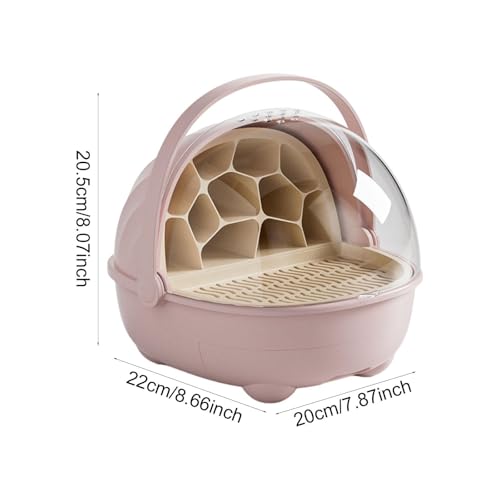 Silkworm Breeding Box Small Pet Feeding Container Transparent Removable Habitat Cage Portable Reptile House with PP for Turtle Frog Snake Suit, Pink - color: Pink