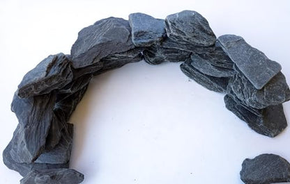 USA Natural Slate 3-5" for Aquariums, Reptiles, Terrariums, Miniatures 12lb | Hand sorted, tumbled & washed in the US by our family-owned small business. Great in paludariums, mosaics & fairy gardens too - size: 12 Pounds