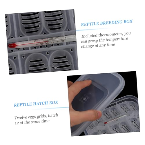 Homoyoyo Egg Incubator Box for Reptiles 12 Grids Breeding Box Snake Gecko Lizard Tray