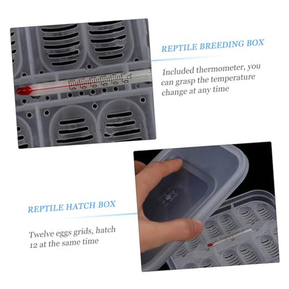 Homoyoyo Egg Incubator Box for Reptiles 12 Grids Breeding Box Snake Gecko Lizard Tray