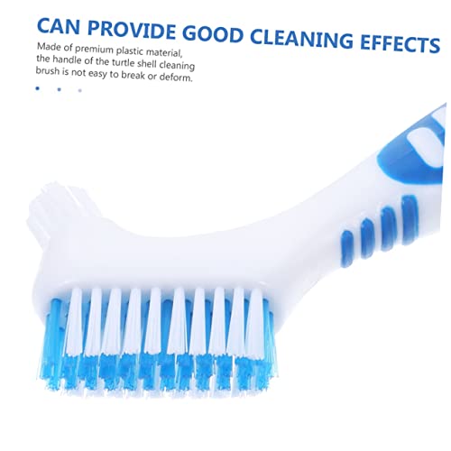 YARNOW 2pcs Turtle Shell Cleaning Brush Double-Headed Design for Dirt Removal Comfortable Non-Slip Handle Aquatic Tortoise Care - color: Blue