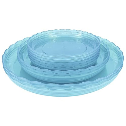 12Pcs Clear Plant Saucer, 6 8 10 Inch Durable Plastic Plant Tray, Round Plant Pot Saucers, Drip Tray for Indoor and Outdoor Garden, Blue - color: Blue(6" 8" 10")