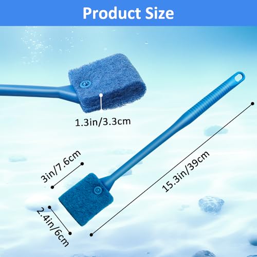 Fish Tank Cleaner with Five Sided Sponge Brush and Long Handle Aquarium Scrubber Alage Scraper for Glass Aquariums Terrarium Home Kitchen - size: 1 Pack