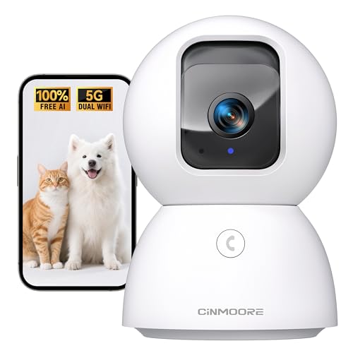 Upgraded 3K Security Camera Indoor, Free Time Lapse, AI Tracking & Face ID, PTZ 5G WiFi Dog/Pet/Baby Monitor Cameras for Home Security, Color Night Vision, Full Duplex 2-Way Talk - style: 3K Cam 1pack