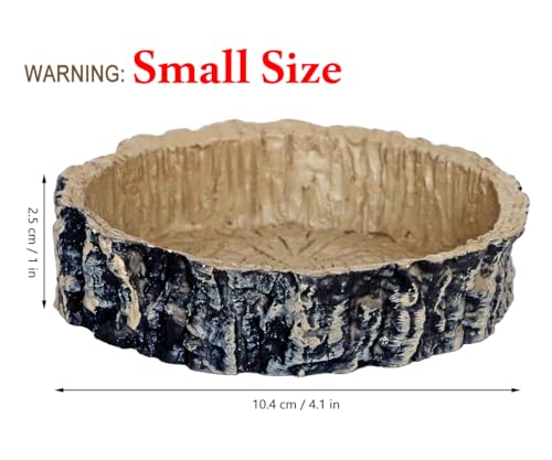 Tree Trunk Feeding Dish Bowl,Reptile Water Dish Food Bowl, Amphibians Tree Trunk Water/Food Bowl, Premium Resin Reptile Feeding Terrarium Bowls for Bearded Dragon Lizard Gecko - color: Brown