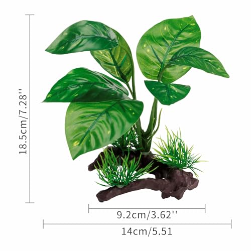 Moonorange Reptile Artificial Plants, Terrarium Plants Decorations Supplies, Aquarium Fish Tank Plant, Amphibian Habitat Hideout Tank Accessories (M Set-2pcs/F) - color: Ms Set-f