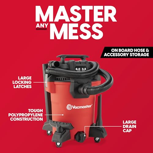 Vacmaster VCM811PF 1101 8-Gal 3.5 Peak HP Wet/Dry Vac Red - size: 8-Gallon