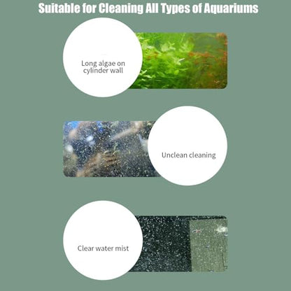 Magnetic Fish Tank Cleaner Small Brush Scrubber Remover | Fish Tank Cleaning Tools for Home Kitchen Living Room Saltwater Algae Turtle Reptile Terrarium Water Wall Betta Fish Tank - color: Pink
