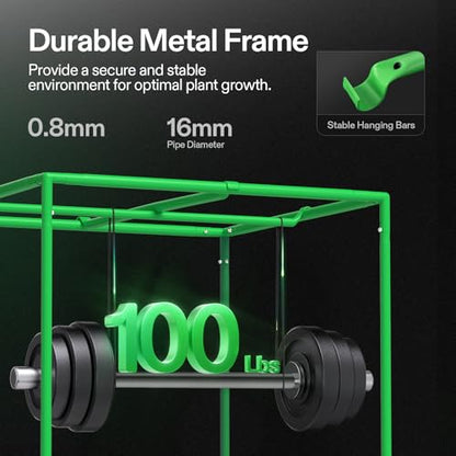 VIVOSUN S336 3x3 Grow Tent 36"x36"x72" Highest Reflective Mylar Tent | Easy View Observation Window & Removable Floor Tray, 100% Reflective Mylar Interior,Sturdy Metal Frame for Indoor Plants - size: 36"x36"x72"