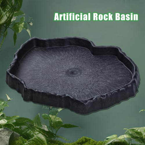 Reptile Water Dish, Reptile Feeding Dish Corner Bowl Breadworm Feeding Food Bowl, Terrarium Decor Bowls for Bearded Dragon Lizard Frog Leopard Gecko Tortoise Hermit Crab Chameleon (Large)