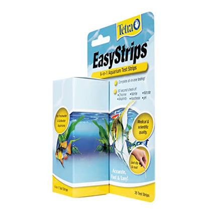 Tetra EasyStrips 6-in-1 Aquarium Test Strips, 400 Pack | Monitors Nitrates, Nitrites, Hardness, Chlorine, Alkalinity & Ph In Fresh Or Saltwater - size: 25 Count (Pack of 16)