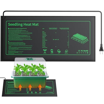 Pawfly 20 W Seedling Heat Mat Waterproof Plant Heating Mat 20.5 x 10 Inch Heat Mat for Plants Heating Pad for Seed Starting Indoor Gardening Greenhouse Germination Breeding Brewing & Reptiles