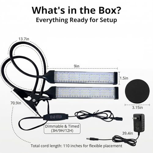 Bird Health Cage Supplementary Light with Full-Spectrum LED Pet Light, Intelligently Timing to Help Synthesize Vitamin D3 and Promote Calcium Absorption