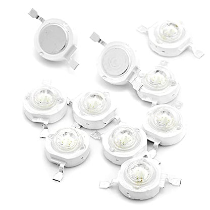 CHANZON 10 pcs High Power Led Chip on Board 3W Cyan 490nm | (400mA - 500mA / DC 3V - 3.4V / 3 Watt) Super Bright Intensity SMD COB Light Emitter Components Diode Bead DIY - color: G) Cyan (490nm)