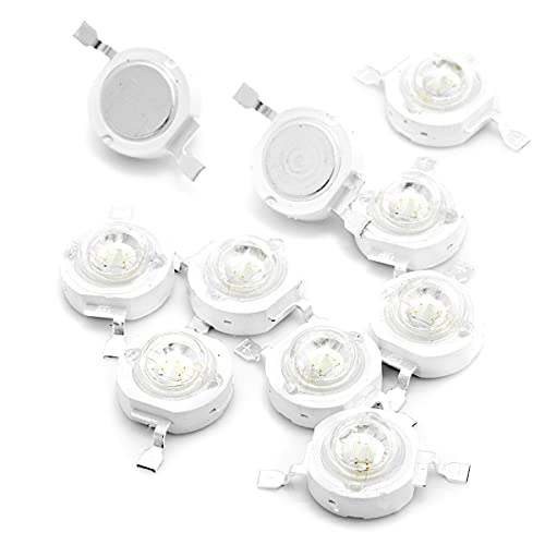 CHANZON 10 pcs High Power Led Chip on Board 3W Cyan 490nm | (400mA - 500mA / DC 3V - 3.4V / 3 Watt) Super Bright Intensity SMD COB Light Emitter Components Diode Bead DIY - color: G) Cyan (490nm)