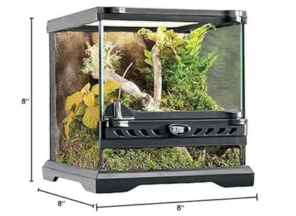 Exo Terra Glass Terrarium Kit, for Reptiles and Amphibians, Nano, 8 x 8 x 8 inches, PT2599A1 - size: 8 x 8 x 8 Inches