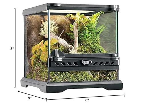 Exo Terra Glass Terrarium Kit, for Reptiles and Amphibians, Nano, 8 x 8 x 8 inches, PT2599A1 - size: 8 x 8 x 8 Inches