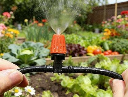 50 Pcs Adjustable Micro Spray Irrigation Emitters for Garden Irrigation | 1/4 Inch Three-Way Atomizing Nozzle,Fine Mist,Water-saving Drip Heads for Patio Lawn Greenhouse Vegetable Irrigation Supplies - color: Tee Connector