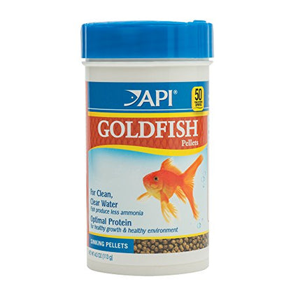 API GOLDFISH PELLETS Fish Food 4-Ounce Container, Medium, Model:833B - size: 4 Ounce (Pack of 1), style: Goldfish