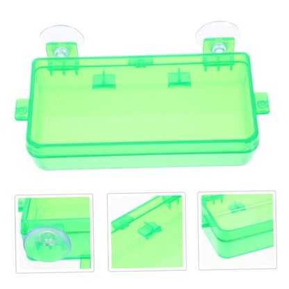 Abaodam Escape Prevention Reptile Feeder Bowl Multi-Function Food and Water Bowl Gecko Tank Accessory Chameleon and Bearded Dragon Feeder Easy to Clean and Detachable Design - color: Light Green, size: 9.00X6.00X3.50CM